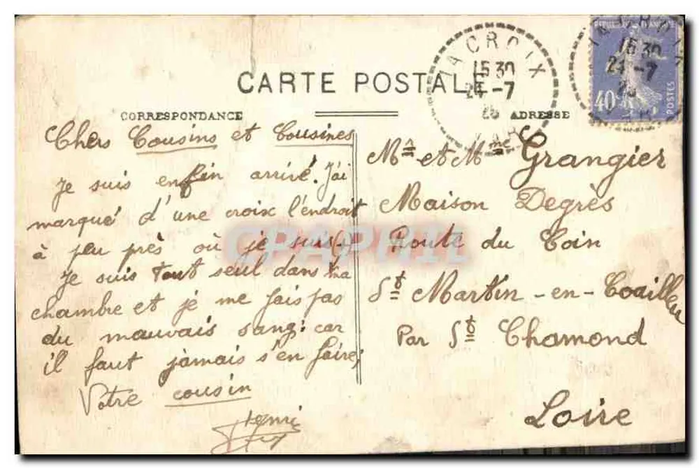 La Croix (Var) - Cap de Cavalaire - Ansicht durch die Kiefern — Photo Malet - La Croix - Rückseite