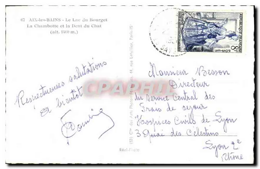 Der See Bourget — La Chambotte und die Dent du Chat — Réol-Photo - Rückseite