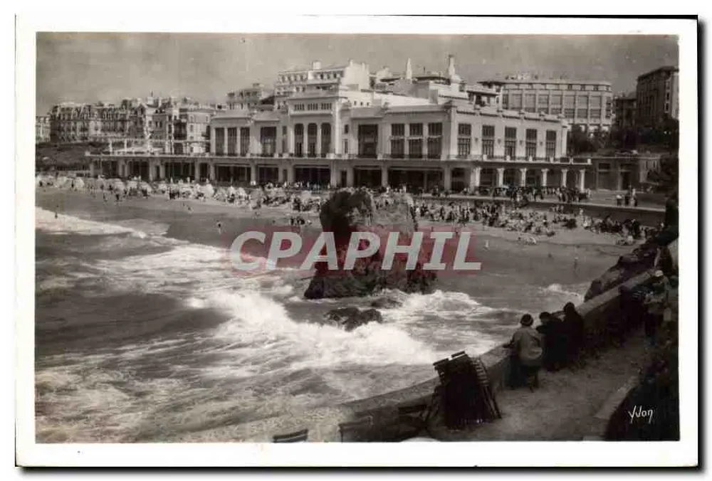 Biarritz — Praia e Casino — editor V. Nog - Frente