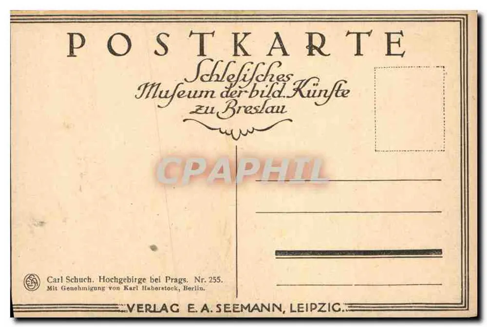Alpi vicino a Praga — vista montana — Verlag E.A. Seemann, Lipsia - Verso