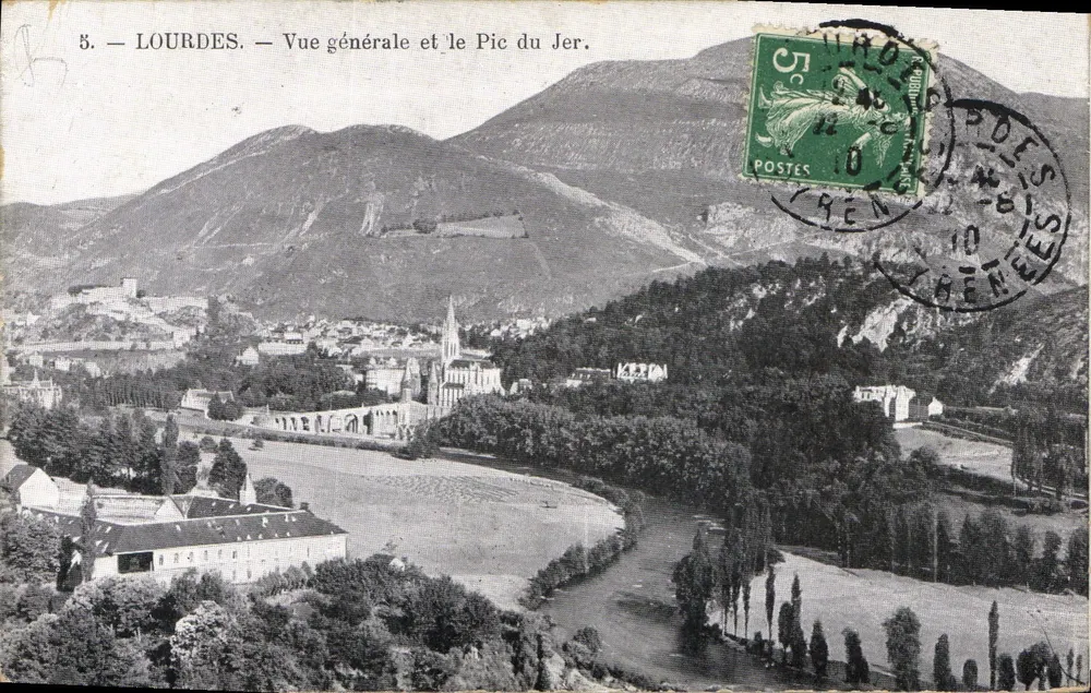 Lourdes — Vista geral e o Pic du Jer — Editor não visível, n° de série 5 - Frente