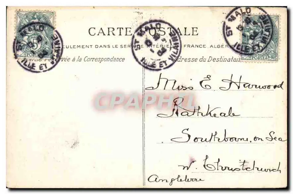 Saint-Malo — Ansicht von Wellen nahe dem Nationalen Fort — G. F. n° 3395 - Rückseite