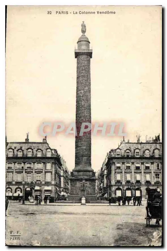 Paris - A Coluna Vendôme — editor F. F. Paris, n° 32 - Frente