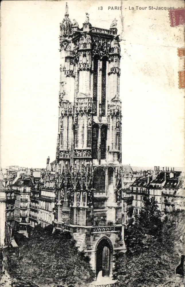 Paryż - Wieża St-Jacques — wydawca Republika Francuska, nr 13 - Awers