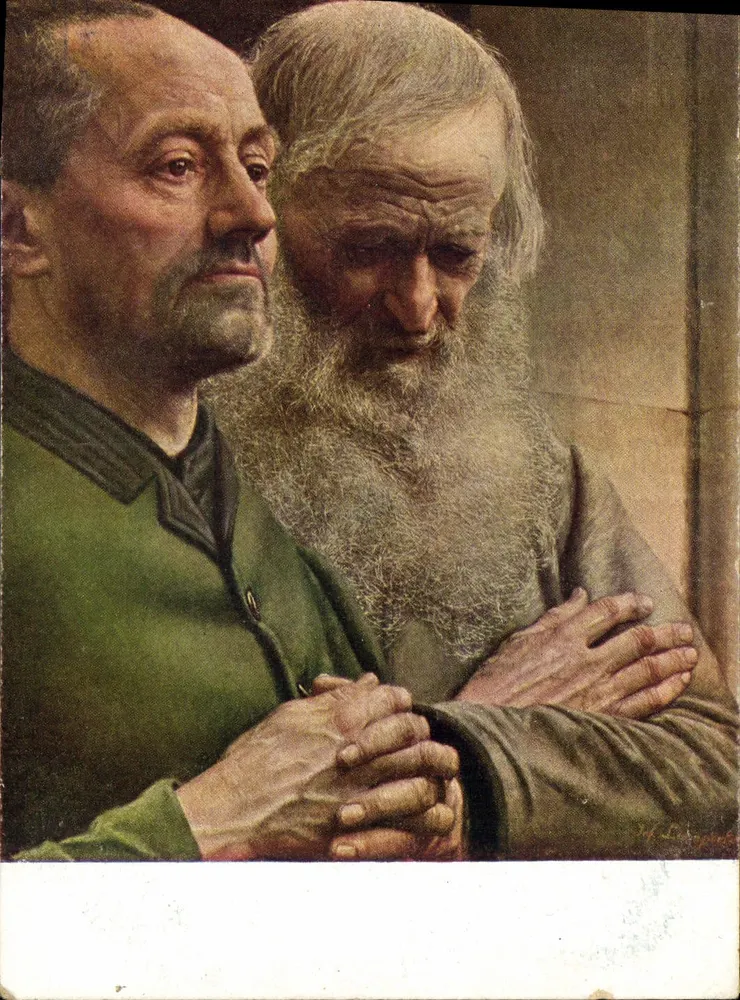 Zwei Männer — Malerei — Museum der bildenden Künste zu Leipzig, Verlag E. A. Seemann, Nr. 7 - Vorderseite