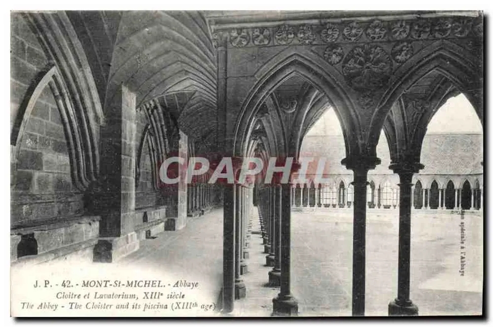 Cloître e Lavatorium, século XIII — Abadia de Mont-Saint-Michel — J.P. 42 - Frente