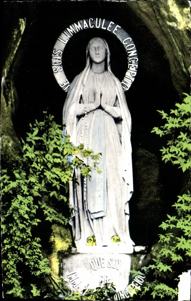 Estátua da Virgem Imaculada — Lourdes — editor Combiér - Frente