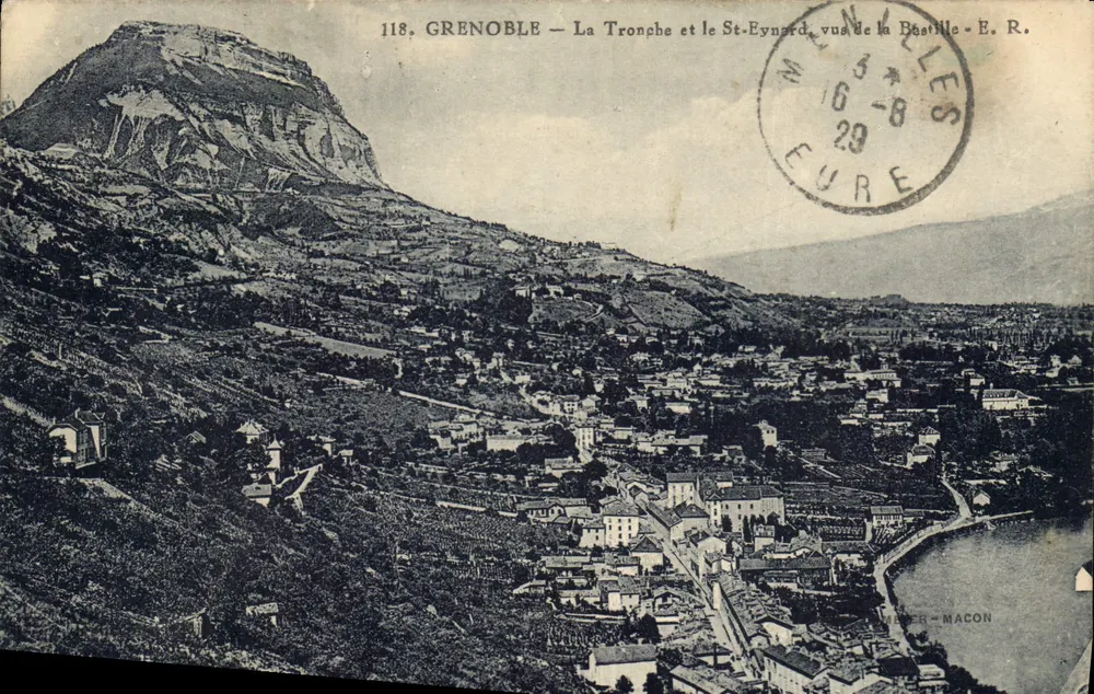 Grenoble — La Tronche und St-Eynard, gesehen von der Bastille — E. R. — n°118 - Vorderseite