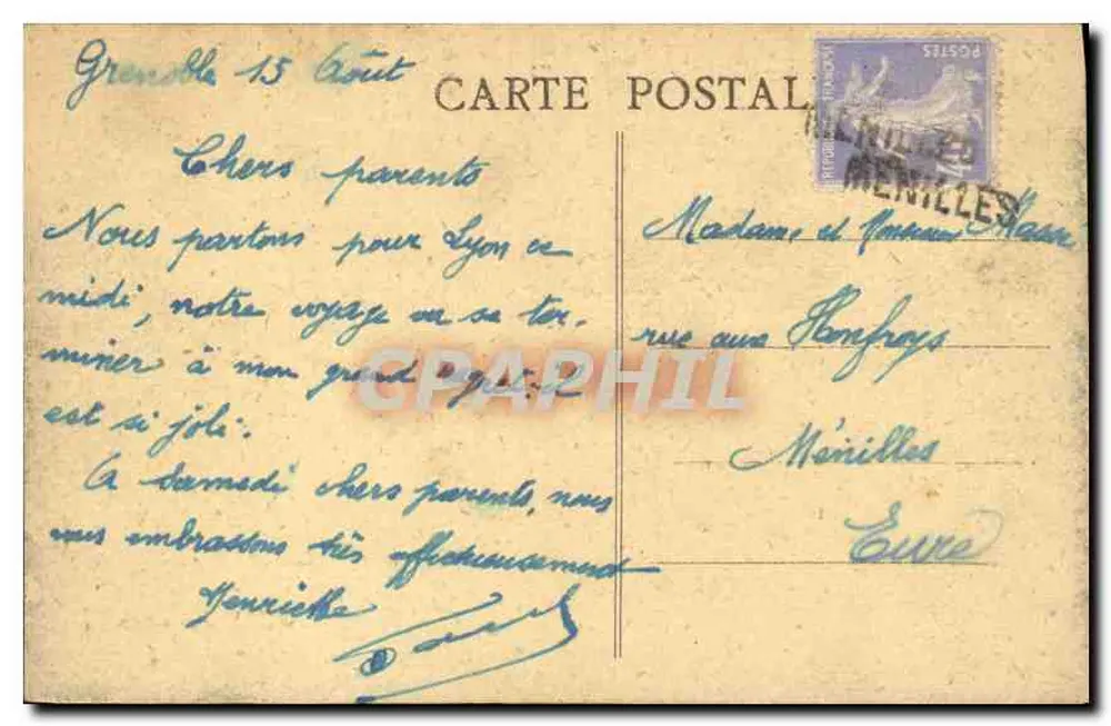 Grenoble — La Tronche und St-Eynard, gesehen von der Bastille — E. R. — n°118 - Rückseite