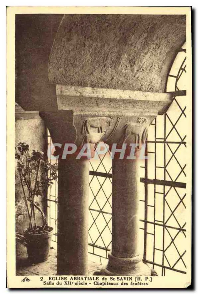 Abteikirche St-Savin — Halle des 12. Jahrhunderts — Fensterkapitelle — H.P. — Nr. 2 - Vorderseite