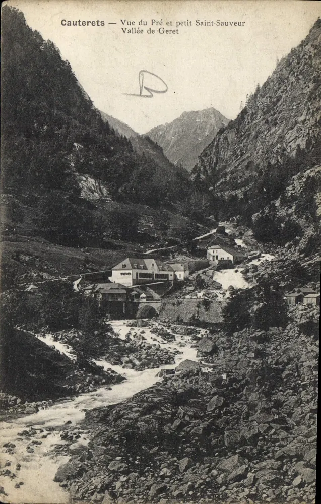 Cauterets — Ansicht des Wiesengrunds und kleinerer Saint-Sauveur — Tal von Geret - Vorderseite
