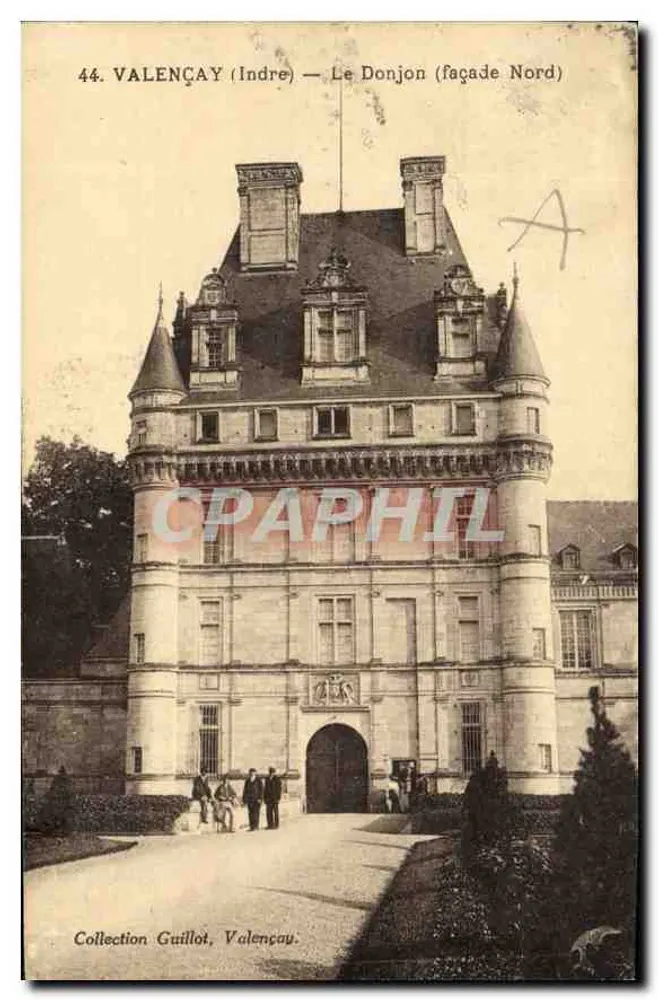 Valençay (Indre) — O Donjon (fachada Norte) — Coleção Guillot, Valençay - Frente