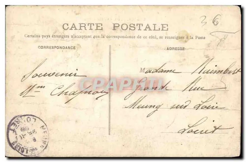 Châteauroux — Castelo Raoul — editor não identificado, n° de série 501 - Verso