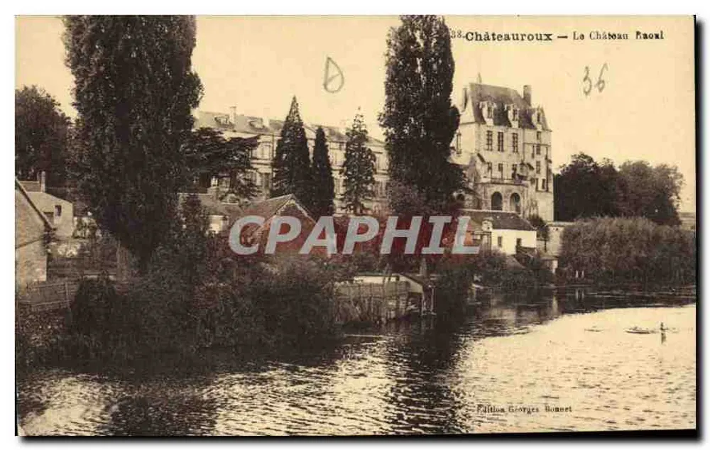 Châteauroux — O Castelo Raoul — Editor: Paillos Georges Bonnet, n° 36 - Frente