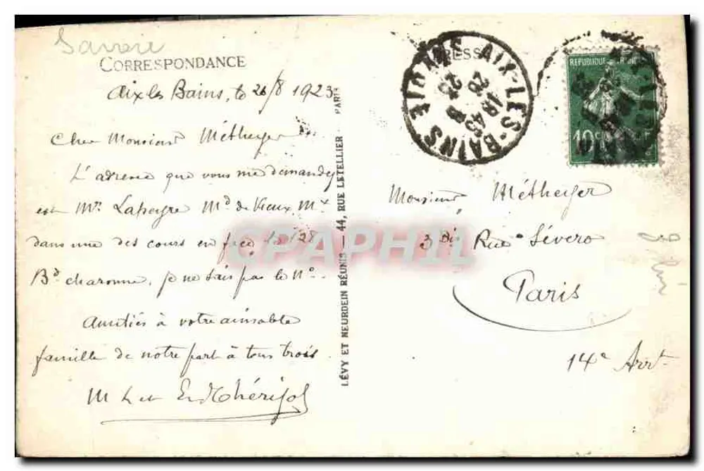 Aix-les-Bains — Lac du Bourget, Petit Port und Dent du Chat — LL, n°121 - Rückseite