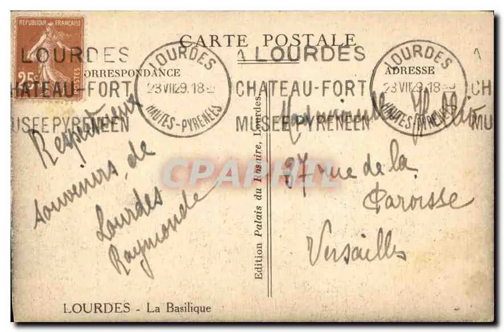 Lourdes — Castelo-forte - Hautes-Pyrénées — Edição Palais du Lourdes - Verso