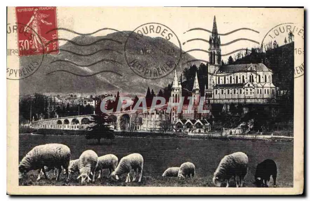 Lourdes — A Basílica e o Pic du Jer — Edição P. Douce - Frente