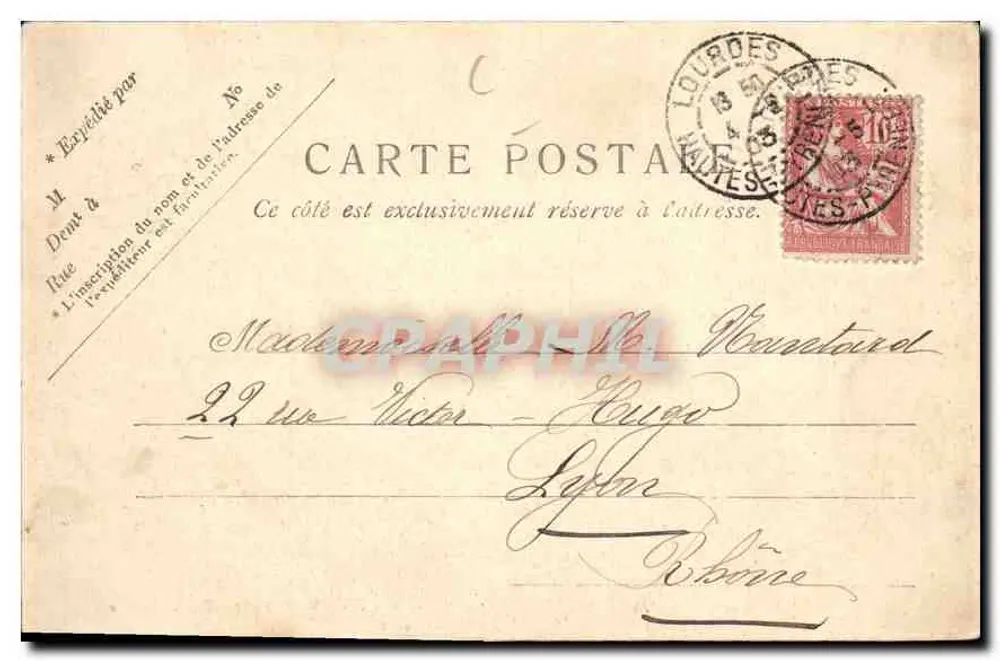 Lourdes. A Gruta Milagrosa — V. P. Paris N. 28. - Verso