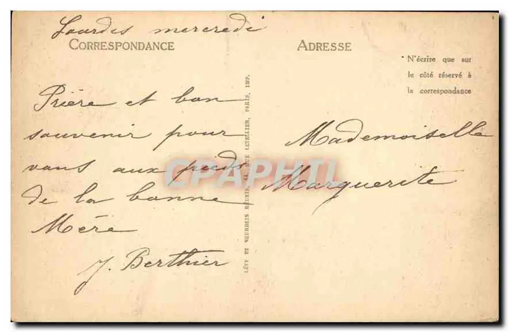 L'infanzia di Bernadette a Bartrès — LL. — n° 291 - Verso