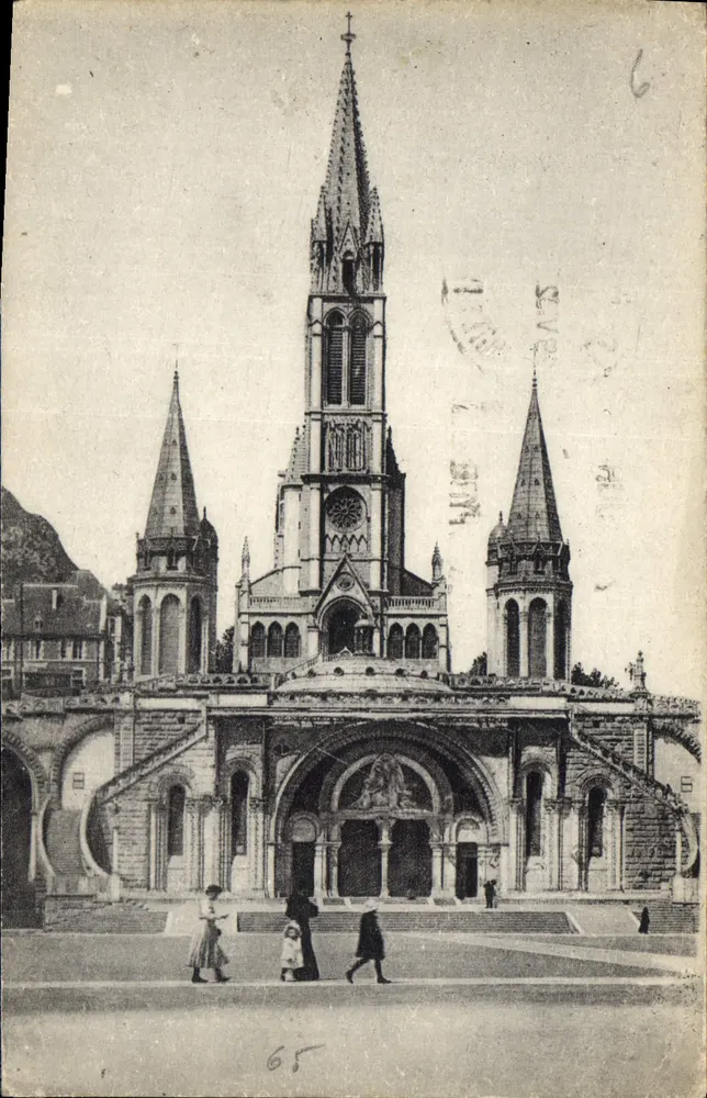 Lourdes — Basílica da Gruta — Fototipia Labouche frères, Lourdes - Frente
