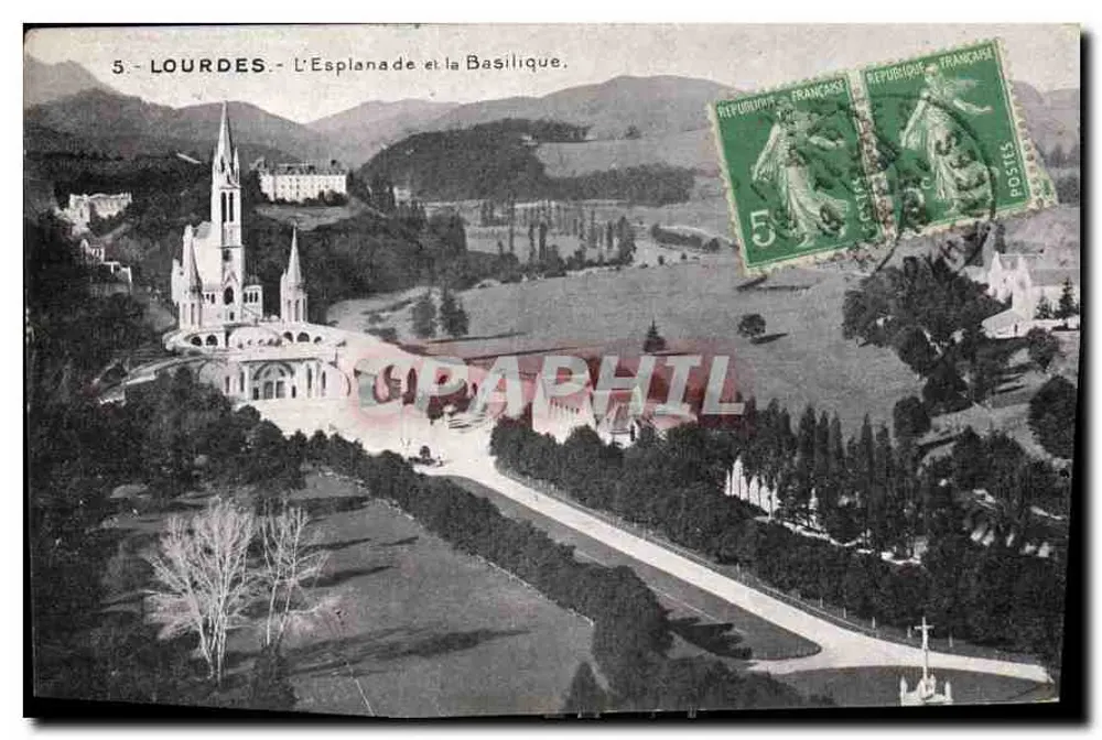 Lourdes - A Esplanada e a Basílica — editor desconhecido, n° 5 - Frente