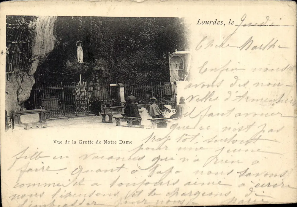 Vue de la Grotte de Notre Dame — Lourdes — éditeur imprimeur non visible - Vorderseite