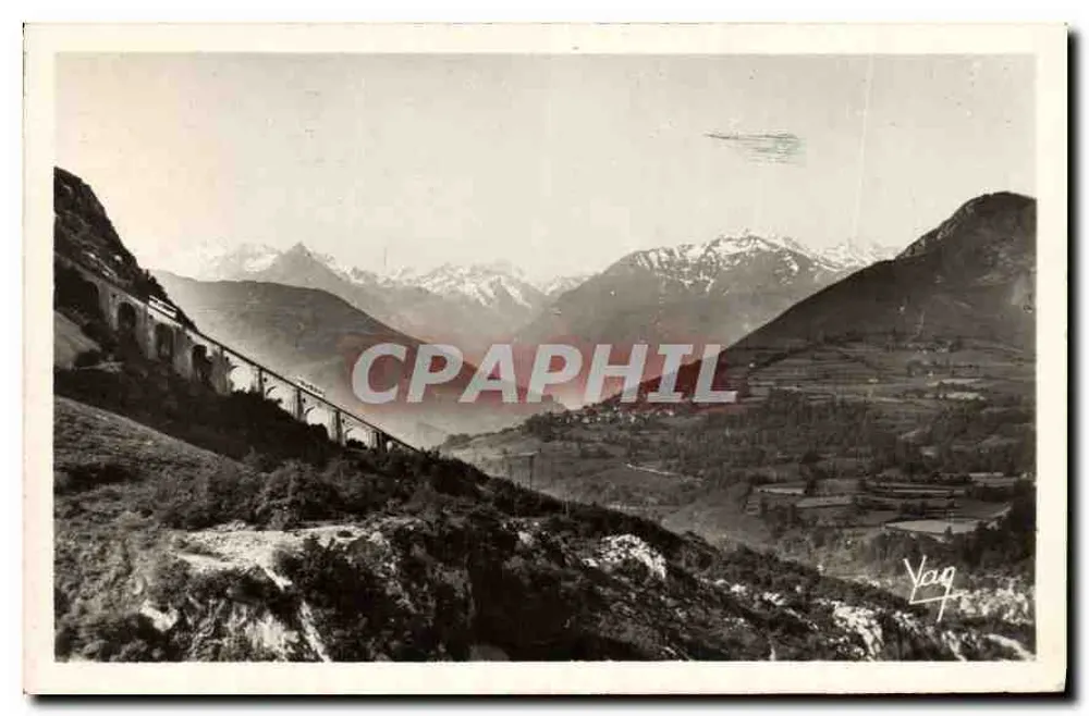 Lourdes - Der Viadukt des Pic du Jer und die Berge — Photo Edition Quinaud, n°9 - Vorderseite