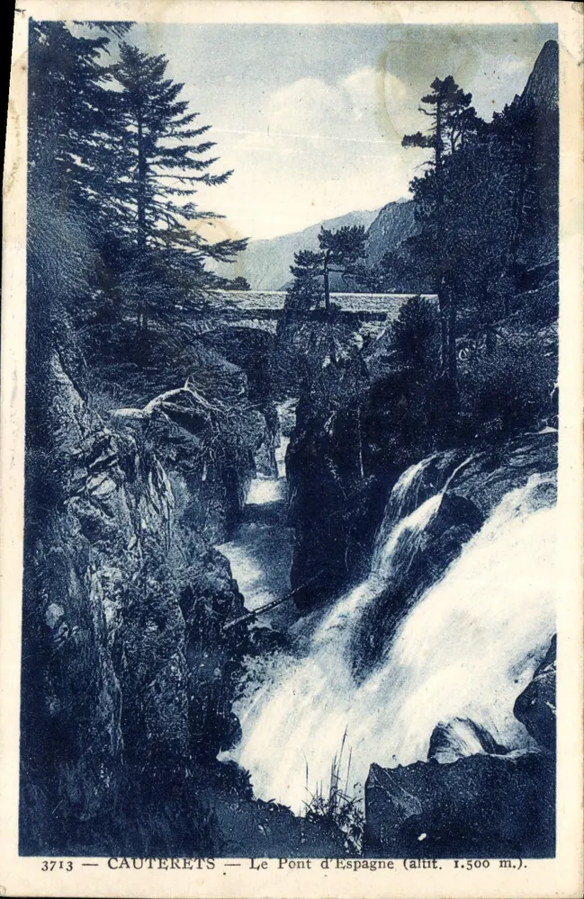 Cauterets — O Pont da Espanha (altitude 1.500 m) — editor não visível, número de série 3713 - Frente