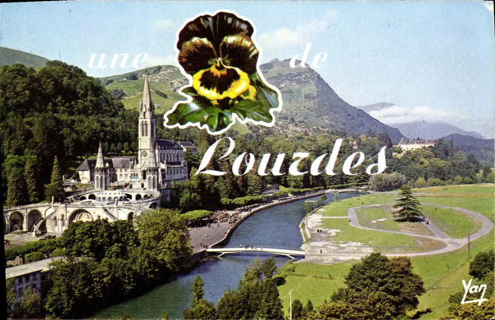 Lourdes — vista da basílica e do santuário — Edições YAN - Frente