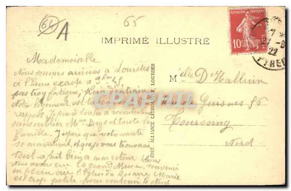 Lourdes — Ansicht der Route de Pau, die Basilika — Die Pyrenäen, 1. Lourdes - Rückseite