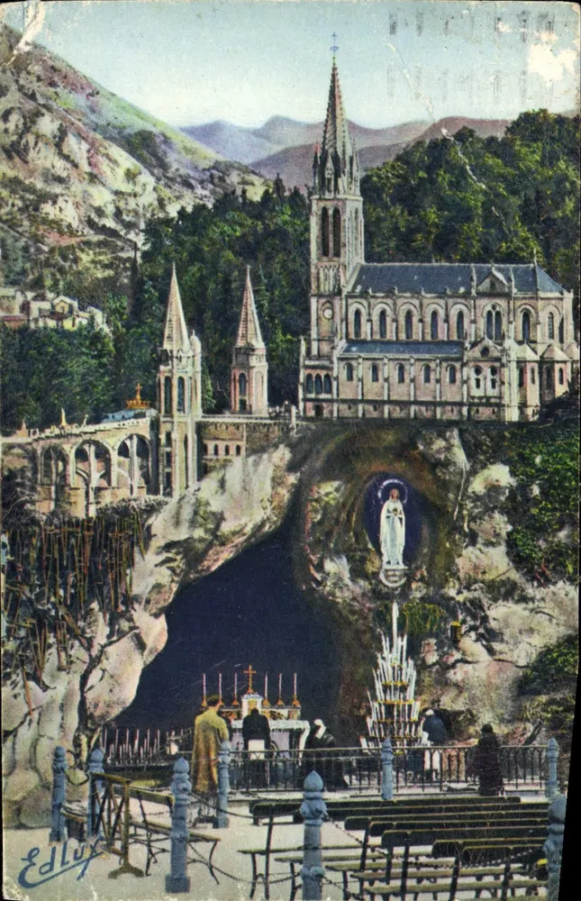 Lourdes — A Gruta e a Basílica — Editor Edlux, n°23 - Frente