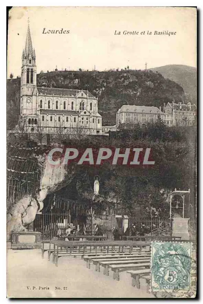 Lourdes — A Gruta e a Basílica — V. P. Paris No. 27 - Frente