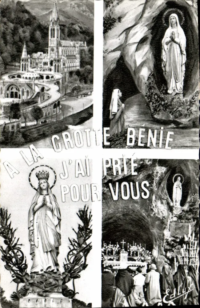 Lourdes - Die Grotte, die gekrönte Jungfrau - Ausgabe P. Doucet, 8, Place P. Doucet - Vorderseite