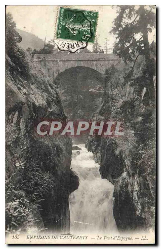 Arredores de Cauterets — O Ponte da Espanha — LL. - Frente