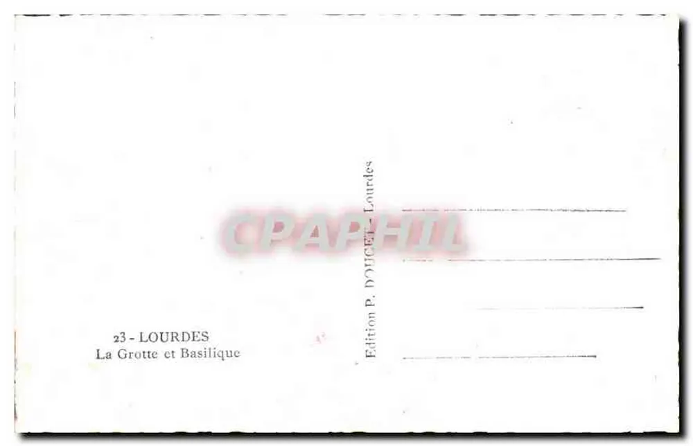 Lourdes — A Gruta e a Basílica — Edição P. Doucet, Lourdes - Verso