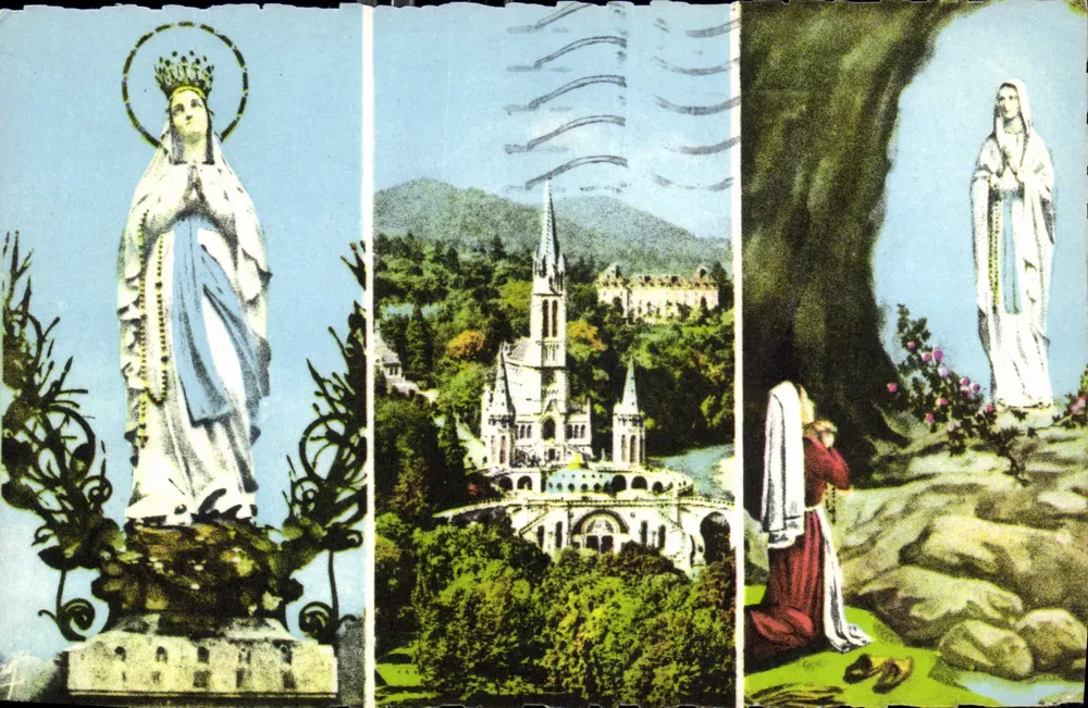 Lourdes — Die Jungfrau, die Basilika, die Erscheinung — Éditions Quinault - Vorderseite