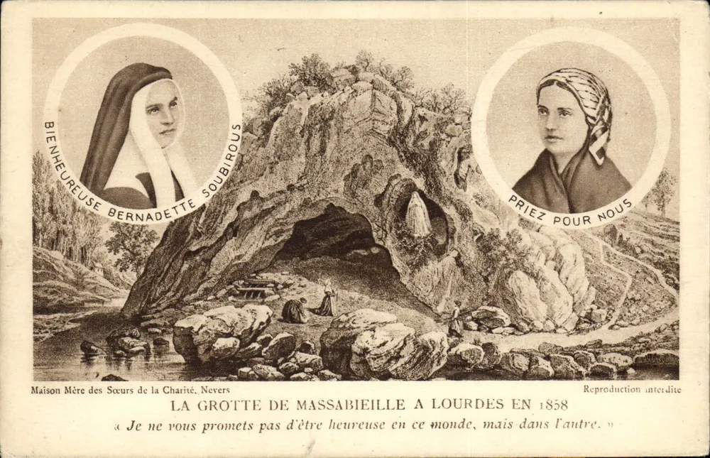 Die Grotte von Massabielle in Lourdes — Reproduktion von 1858 — Maison Mère des Sœurs de la Charité, Nevers - Vorderseite