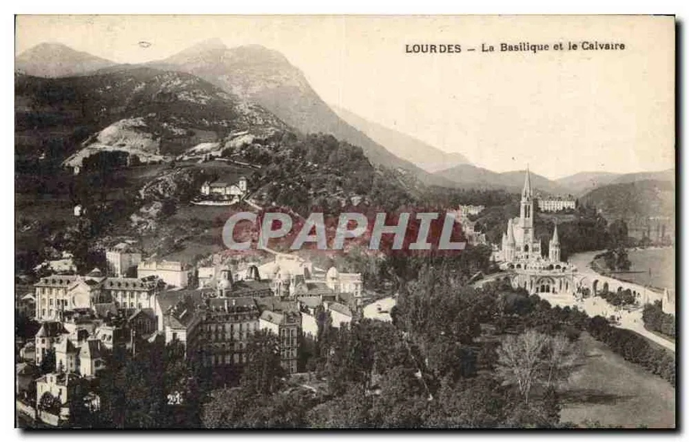 Lourdes — La Basílica y el Calvario — Editor no identificado, n° de serie 234 - Anverso