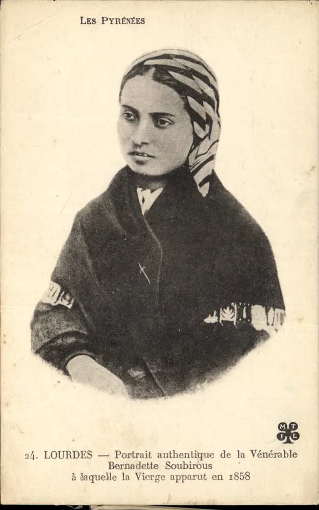 Lourdes — Authentisches Portrait der Seligen Bernadette Soubirous, der die Jungfrau 1858 erschien — MTIL - Vorderseite
