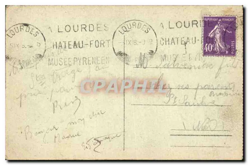 Les Pyrénées - VIe Station du Calvaire — dreugcol, Éd. Limoges-Lourdes, n°38 - Verso