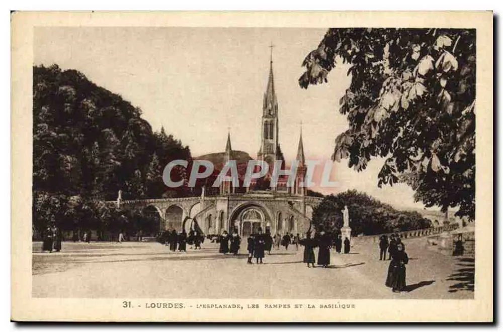 LOURDES - L'ESPLANADE, LES RAMPES ET LA BASILIQUE — Cliché Labouche Frères - 앞면