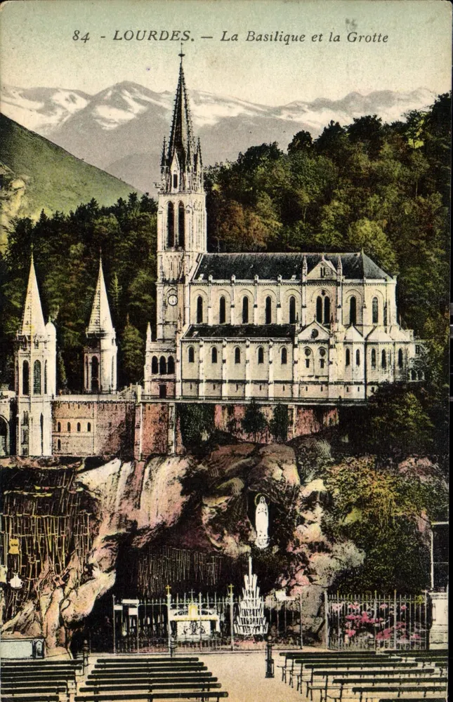 LOURDES — A Basílica e a Gruta — Edição fotográfica Ouvrard, n°84 - Frente