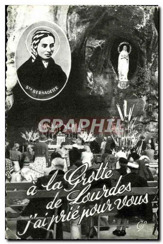 Gruta de Lourdes — Santa Bernadette — editor C.P. (número de série não visível) - Frente