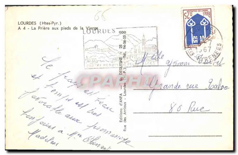 Lourdes (Htes-Pyr.) — Gebet an die Füße der Jungfrau — ANFA-Editionen - Rückseite