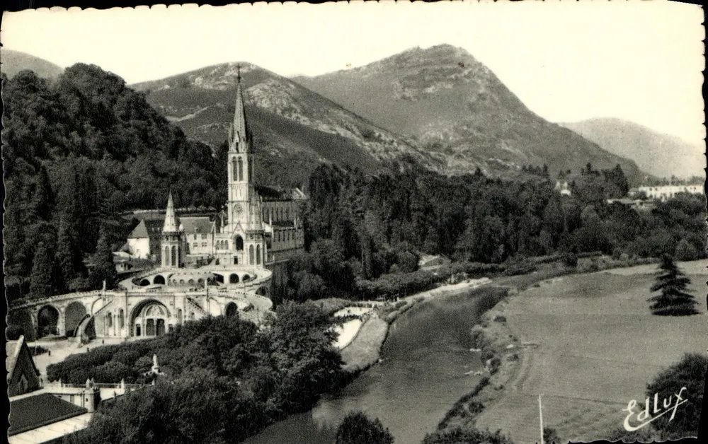 LOURDES — 루르드의 기도소와 가브 — 에디트 에들루프 - 앞면
