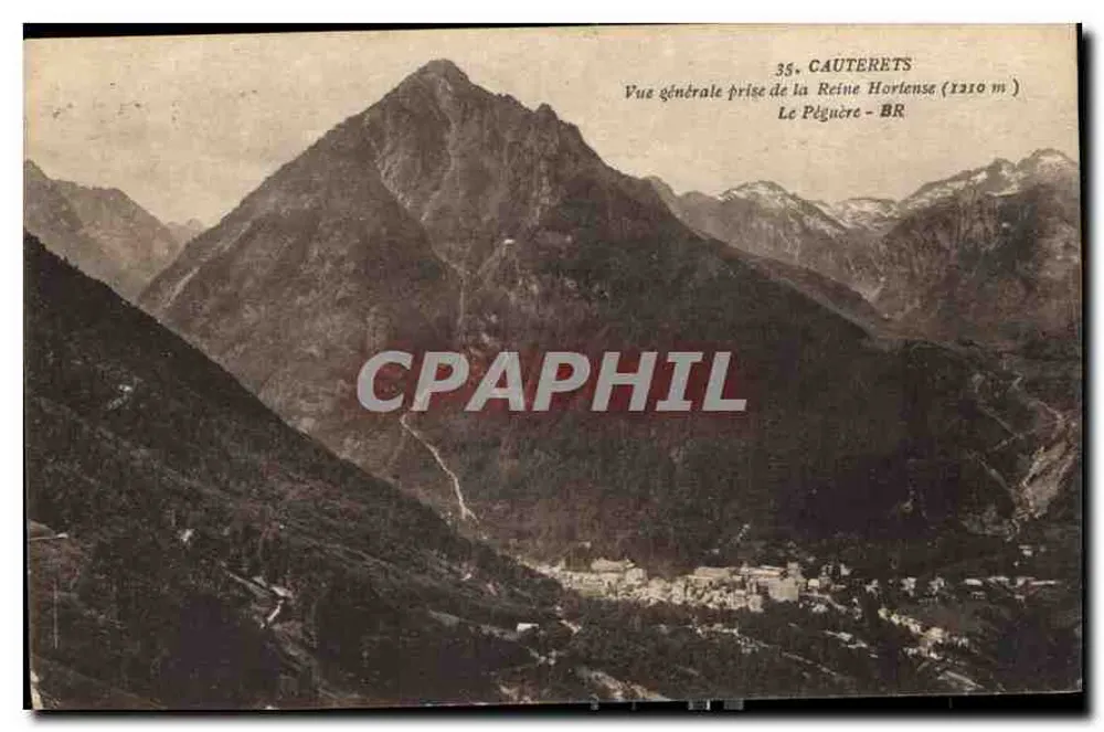 Cauterets — Allgemeiner Blick von der Königin Hortense (1310 m) — Le Pégüère - BR - Vorderseite