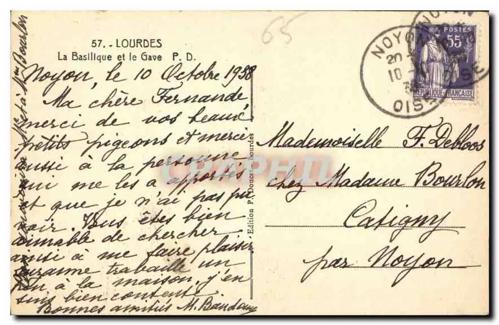 Lourdes — A Basílica e o Gave — Edição P. Donchourdes - Verso