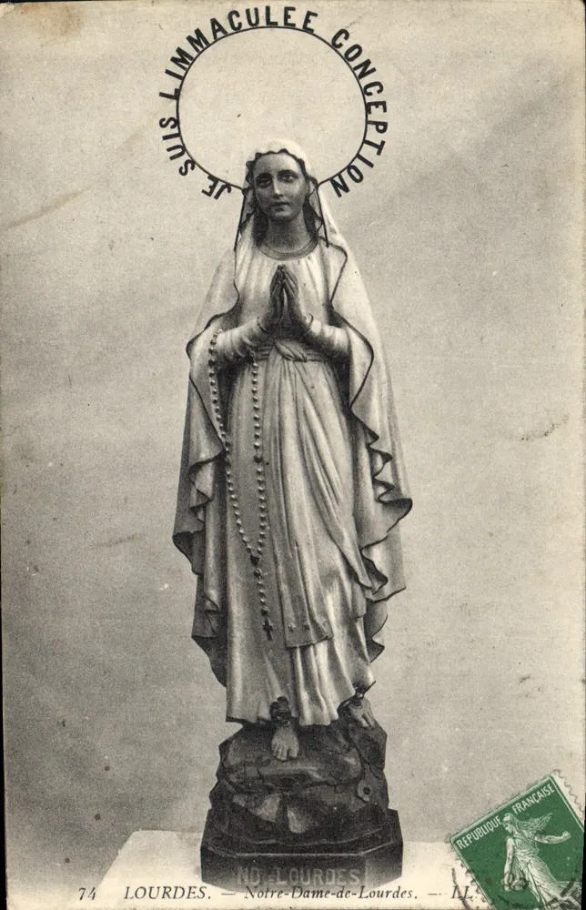 Nossa Senhora de Lourdes — Estátua da Virgem Imaculada — Editora Lourdes, n° 74 - Frente