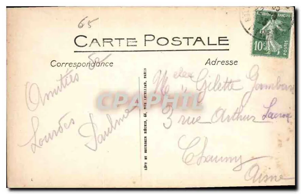 Lourdes — A Aparição — LL. — n°237 - Verso