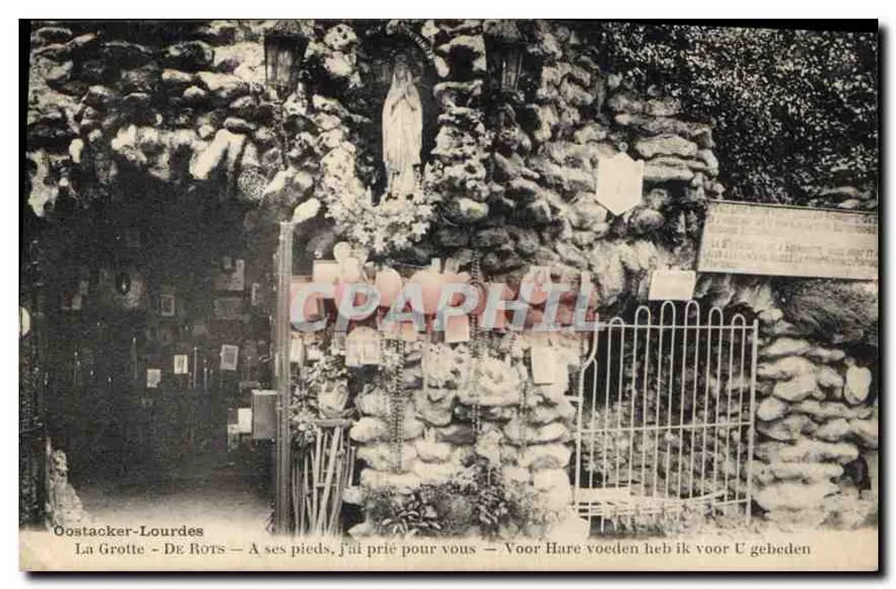 Grotte de Lourdes — Oostacker-Lourdes — De Rots — An ihren Füßen habe ich für Sie gebetet — Voor Hare voeden heb ik voor U geheden - Vorderseite
